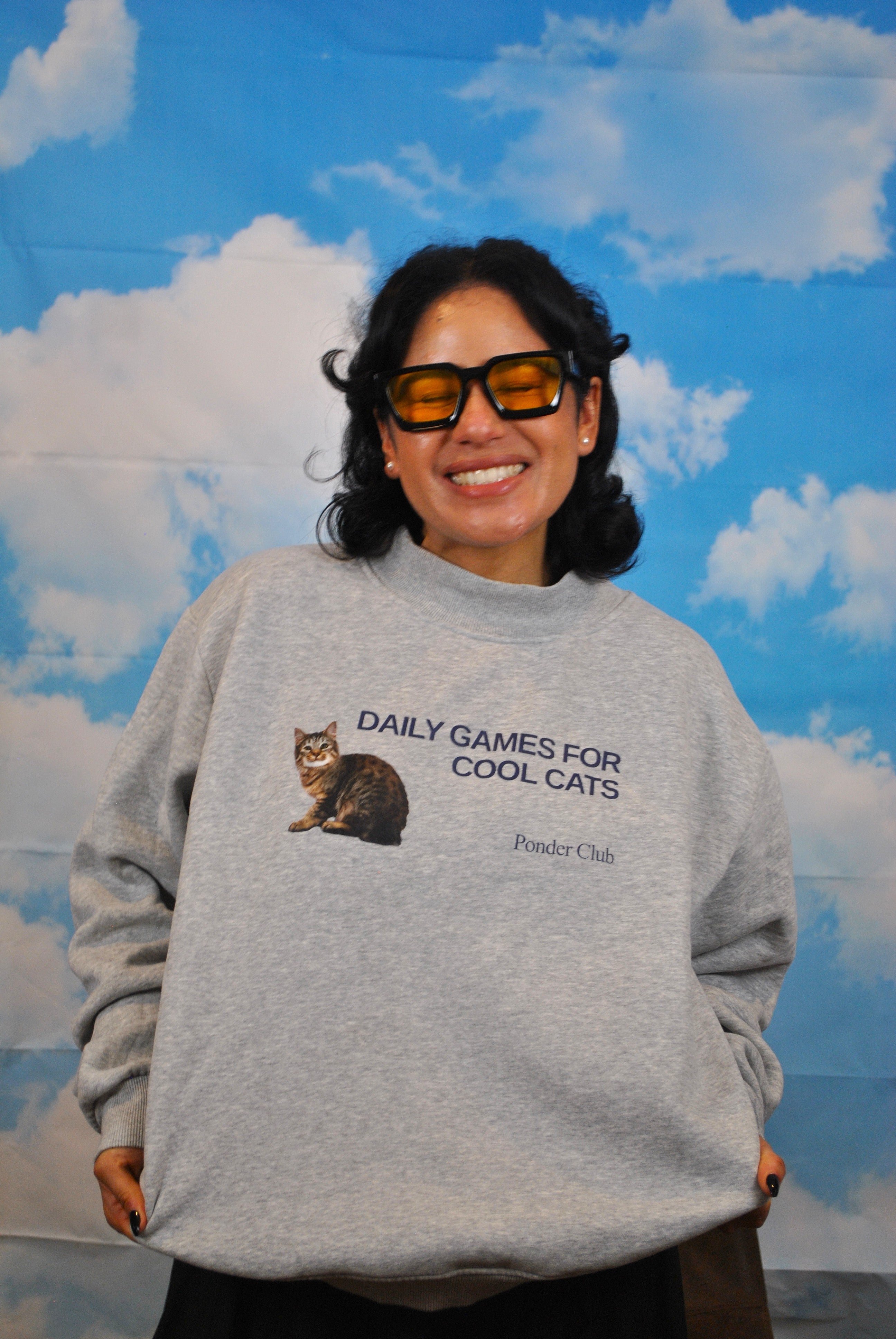 "Cool Cats" Mock-Neck Sweatshirt