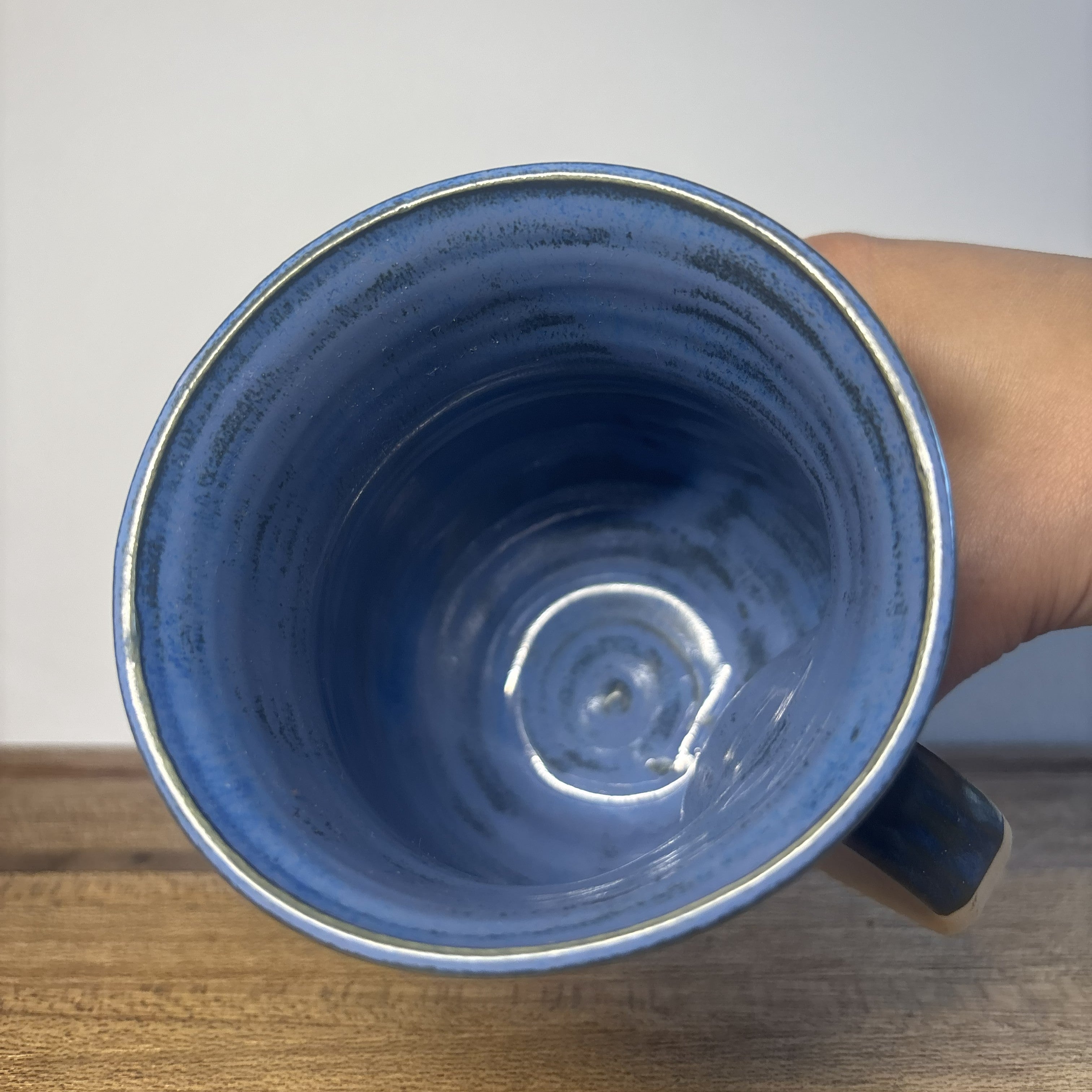 Inky Blue 'Ponder Club' Handmade Mug
